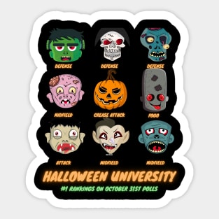 Halloween University  Lacrosse Starting Line-Up T-Shirt Sticker